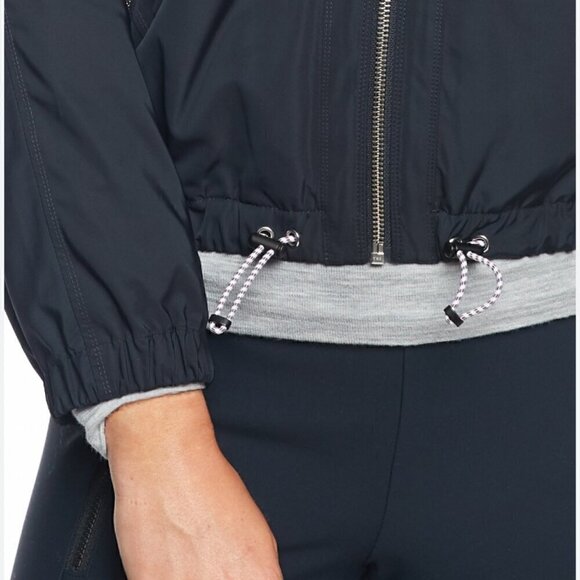 ATHLETA Chill Bomber Jacket - Sporty Drawstring Navy Blue - Picture 5 of 16